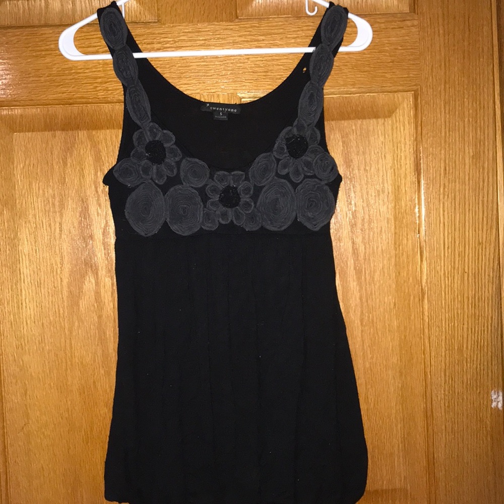 Black Floral Top